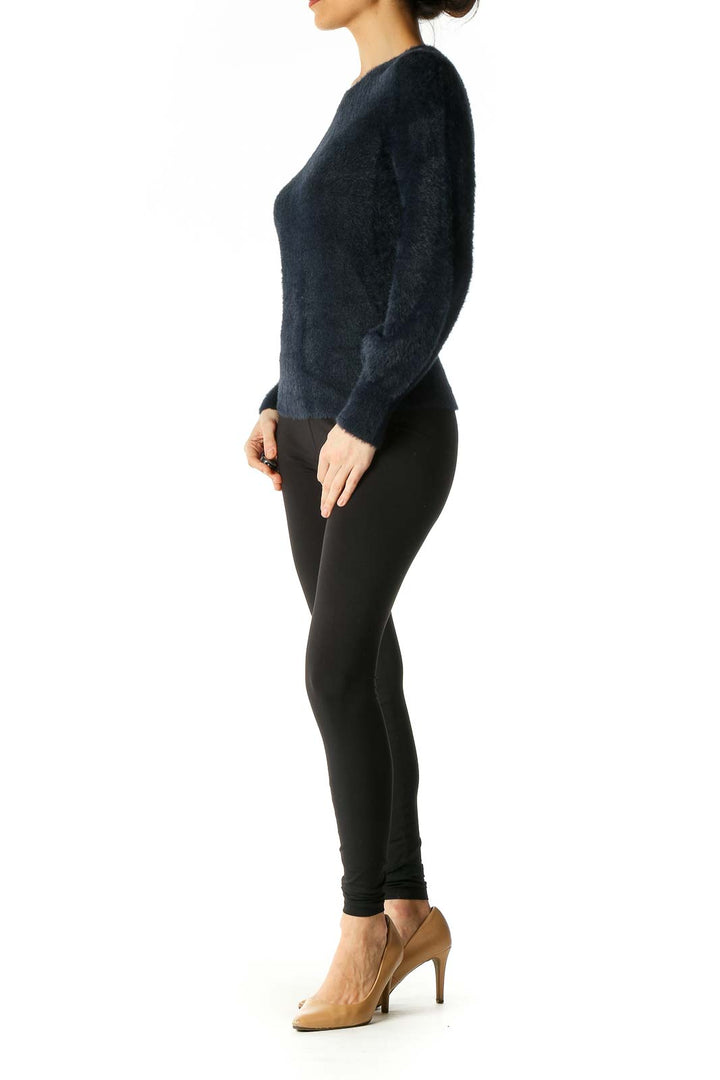 Black Textured Casual Sweater