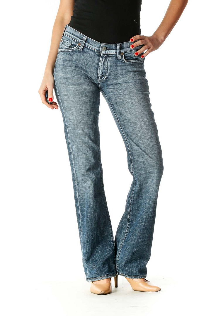 Blue Straight Leg Jeans