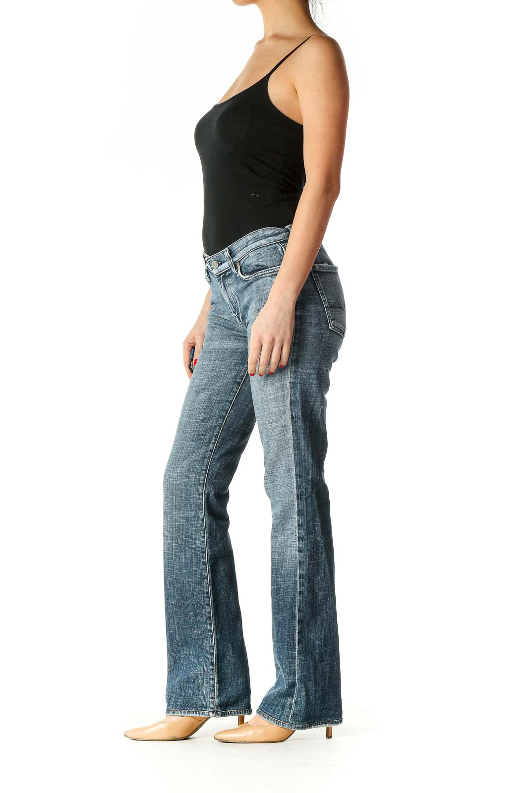 Blue Straight Leg Jeans