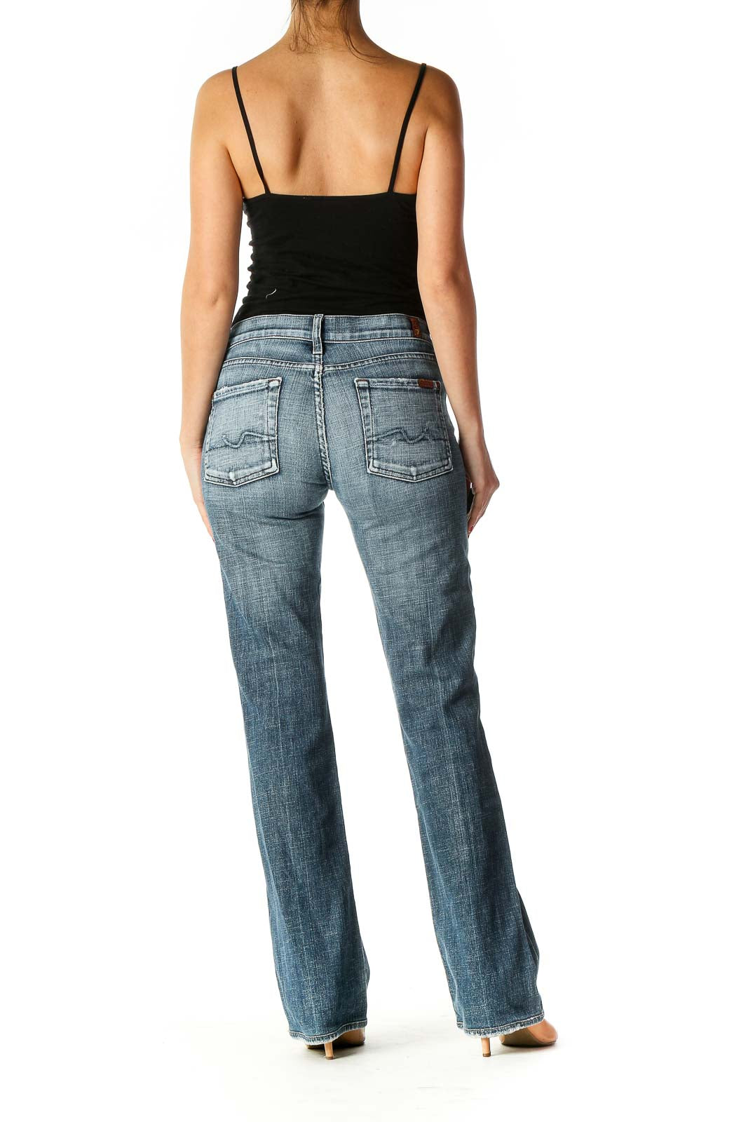 Blue Straight Leg Jeans