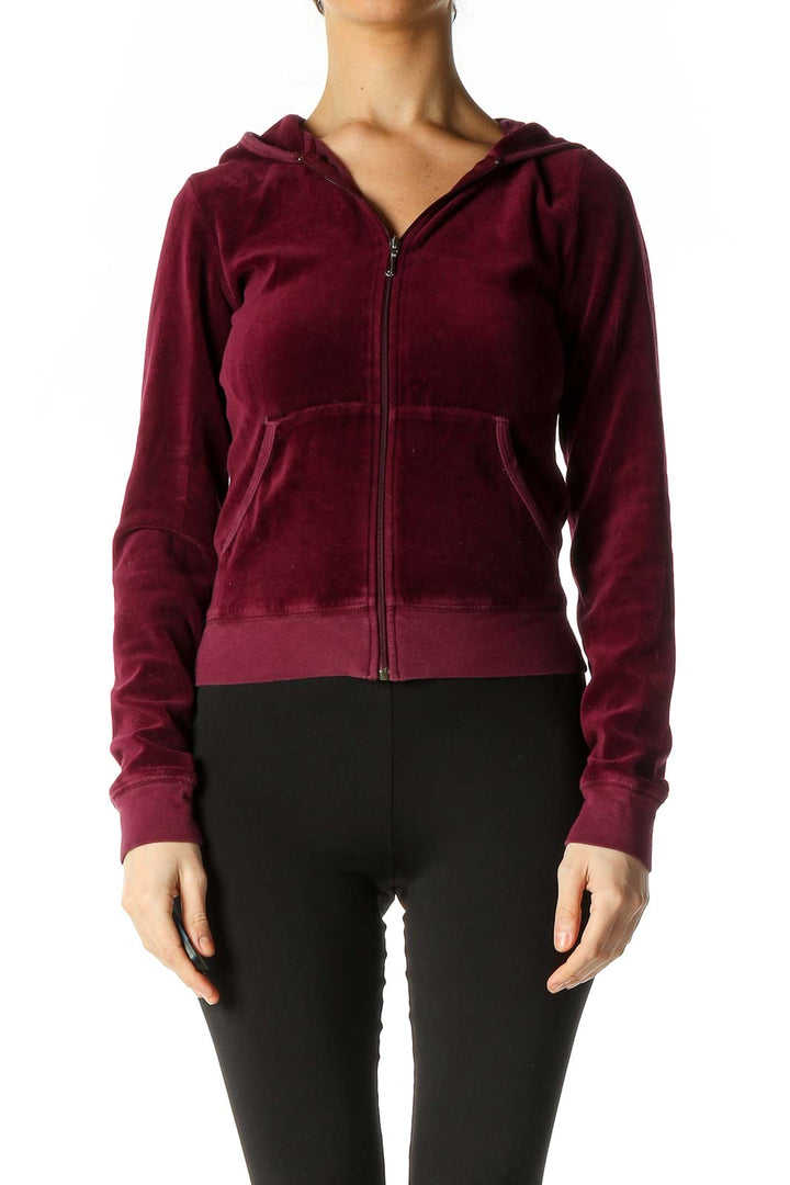 Red Velour Sweatshirt