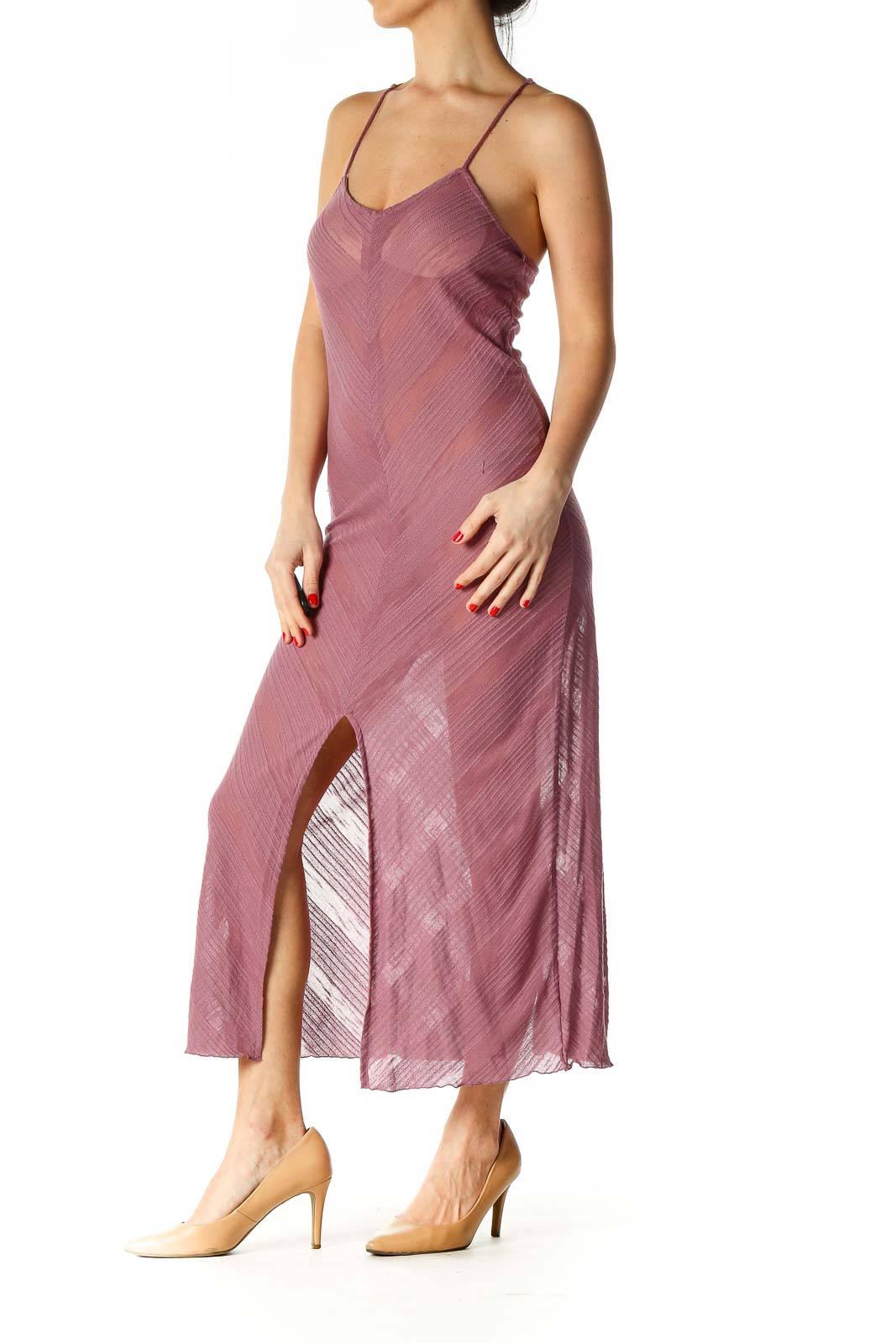 Pink Solid Holiday Dress