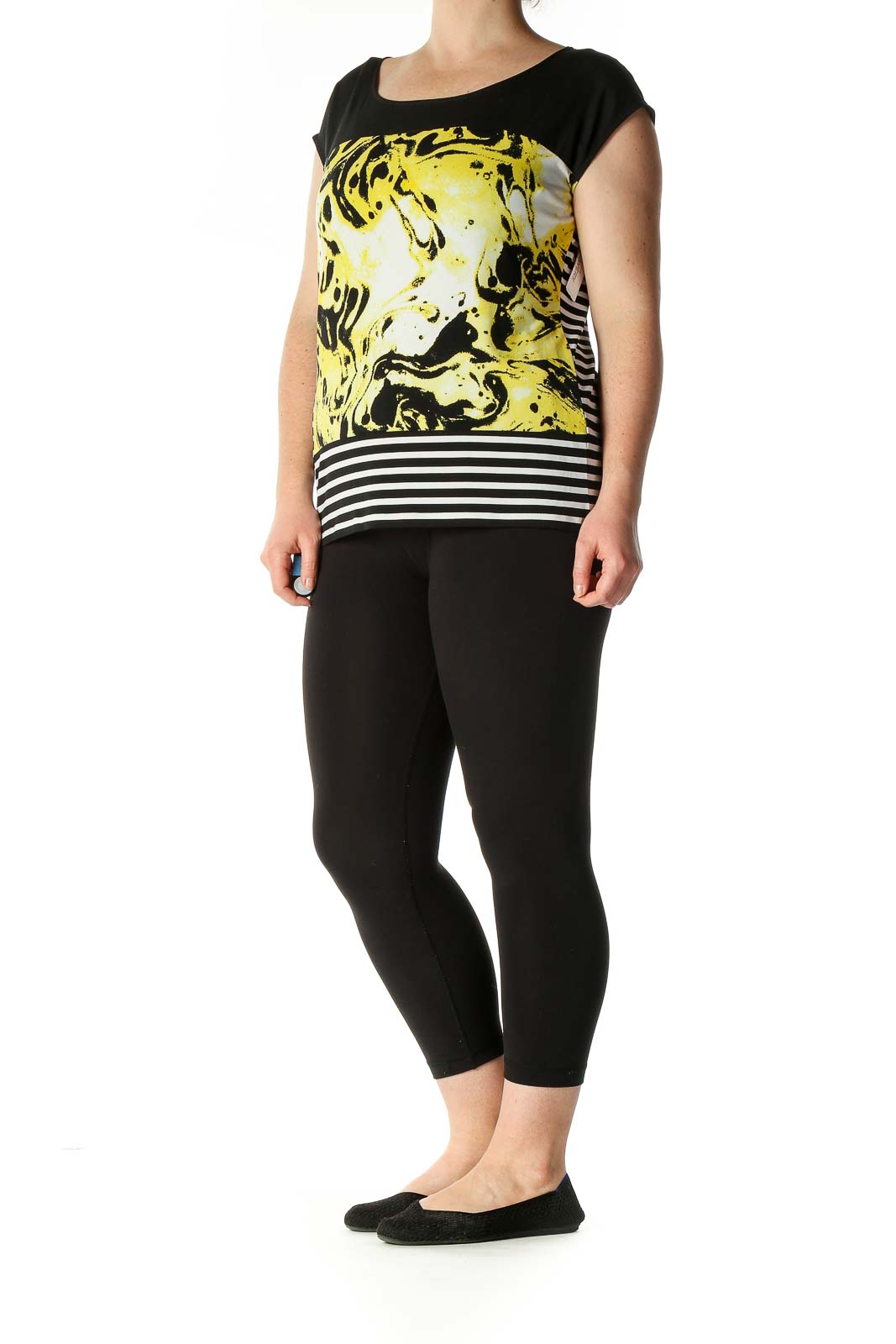 Yellow Graphic Print Casual T-Shirt