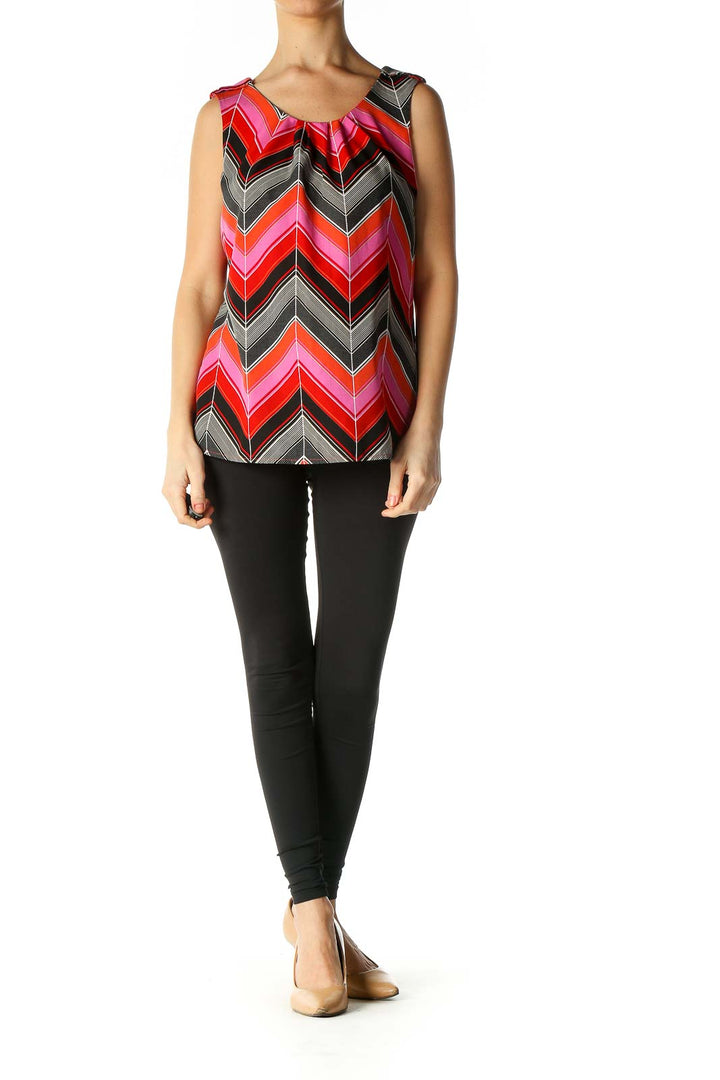 Red Chevron All Day Wear Tank Top