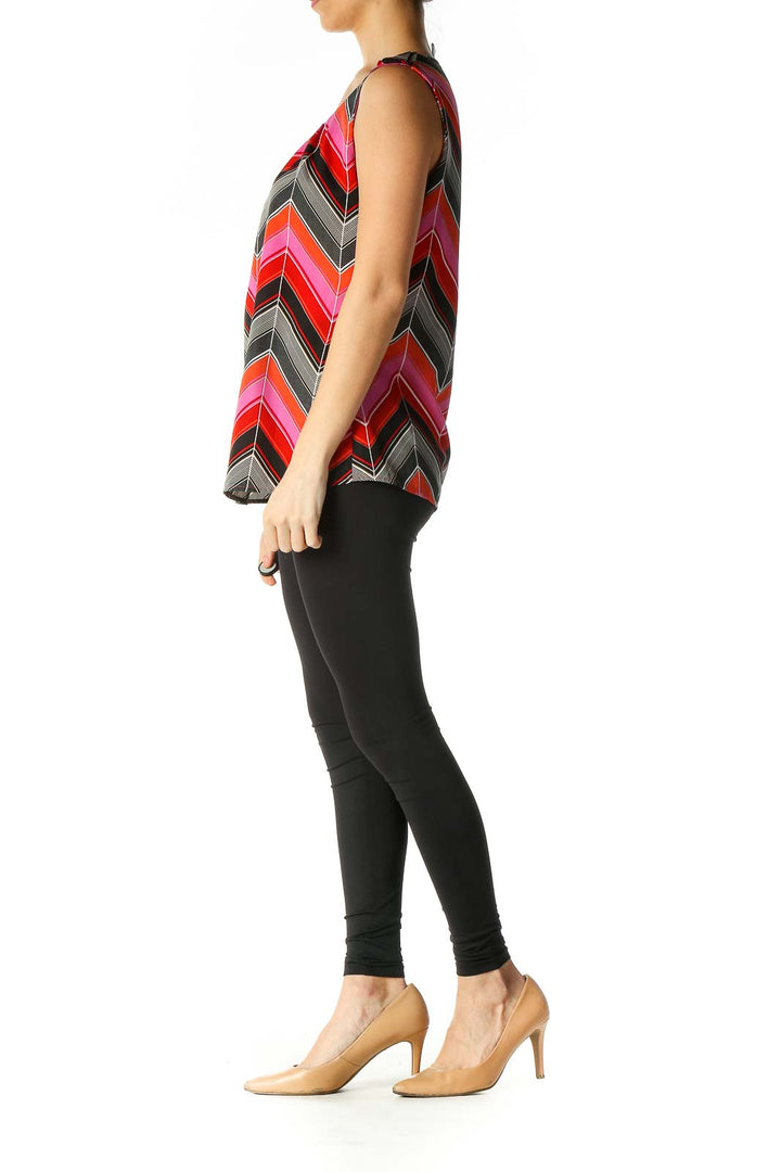 Red Chevron All Day Wear Tank Top