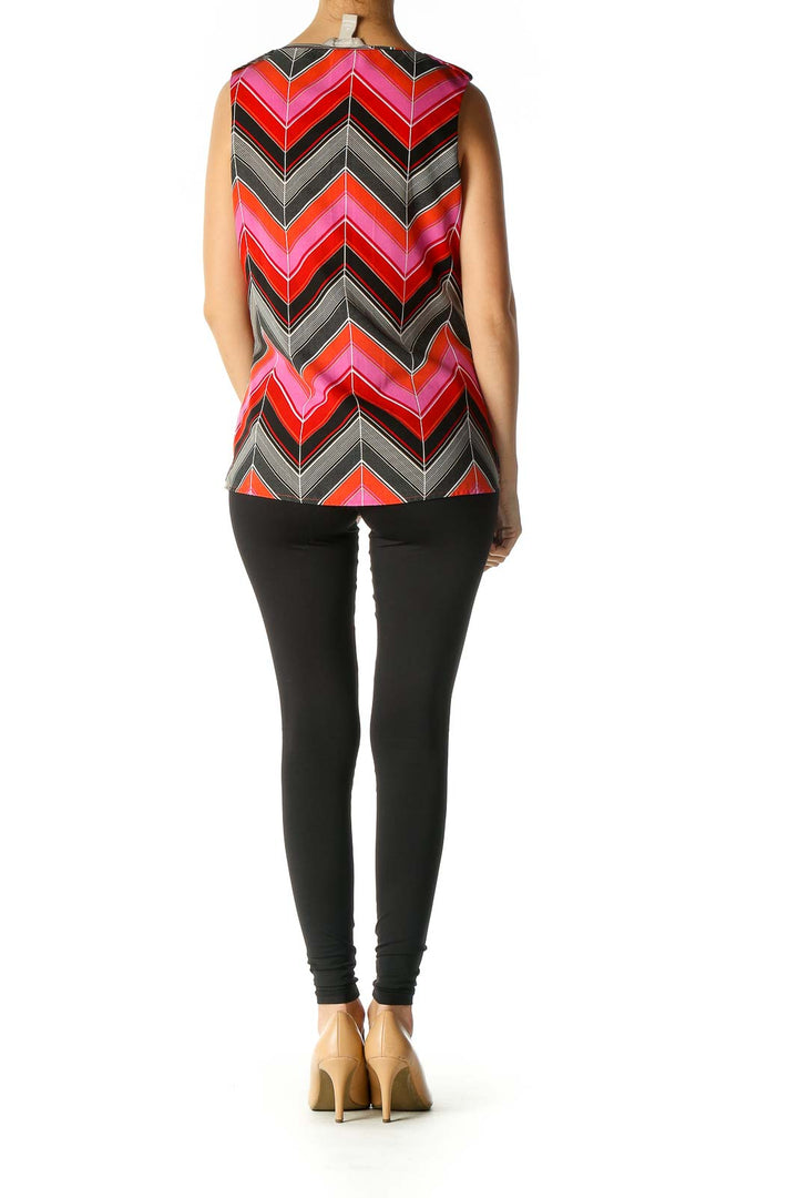 Red Chevron All Day Wear Tank Top