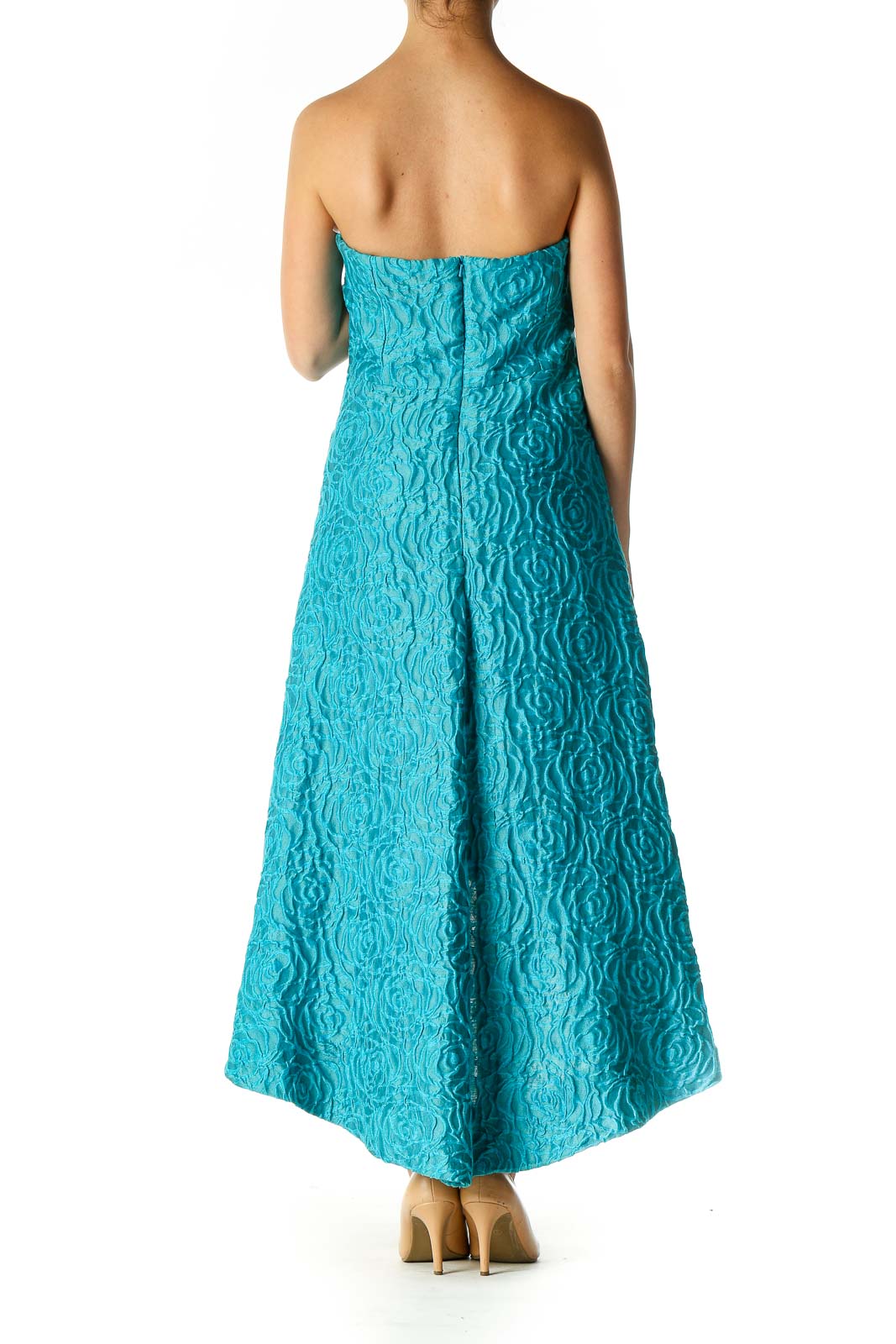 Blue Texture Formal Day Dress