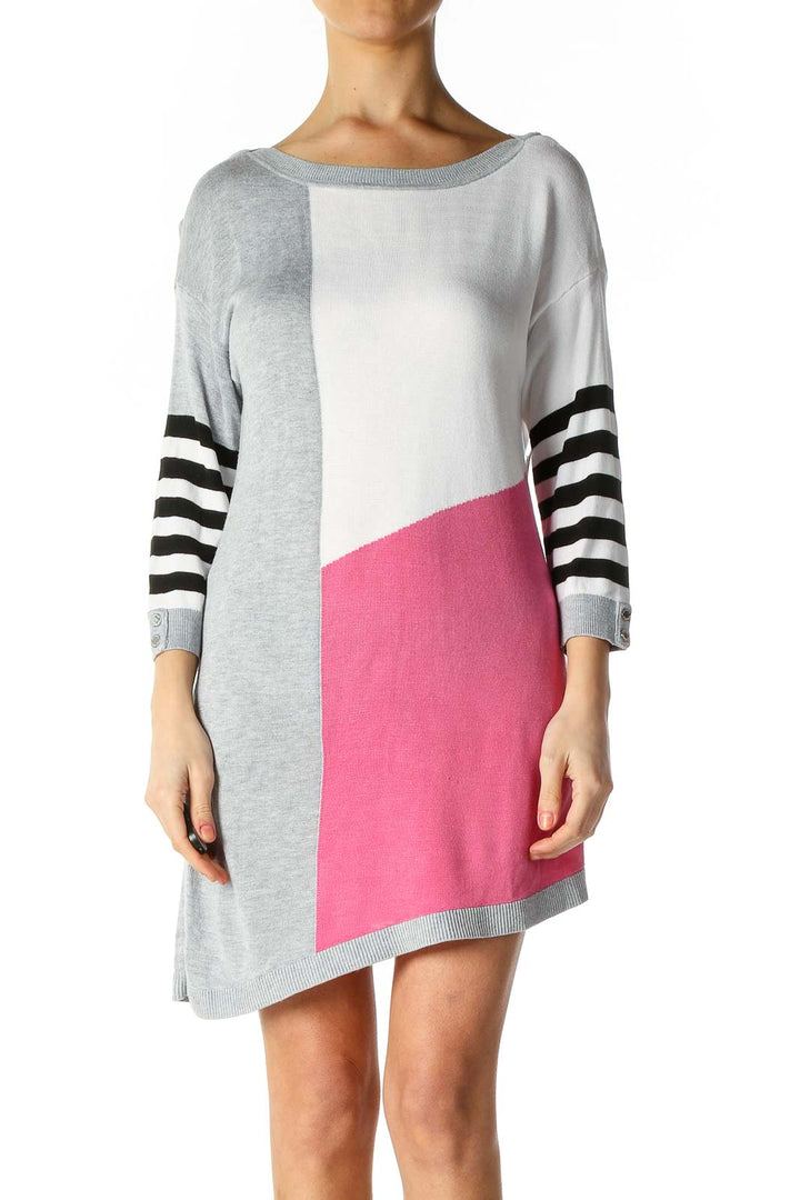 Gray Texture Shift Dress