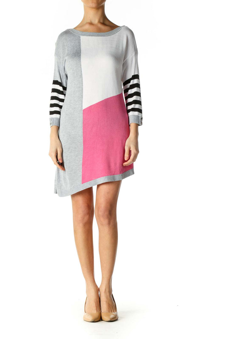 Gray Texture Shift Dress