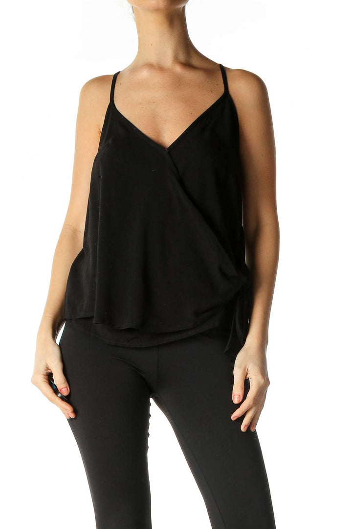 Black Solid Holiday Blouse