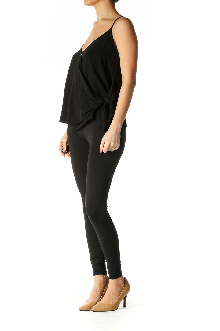 Black Solid Holiday Blouse