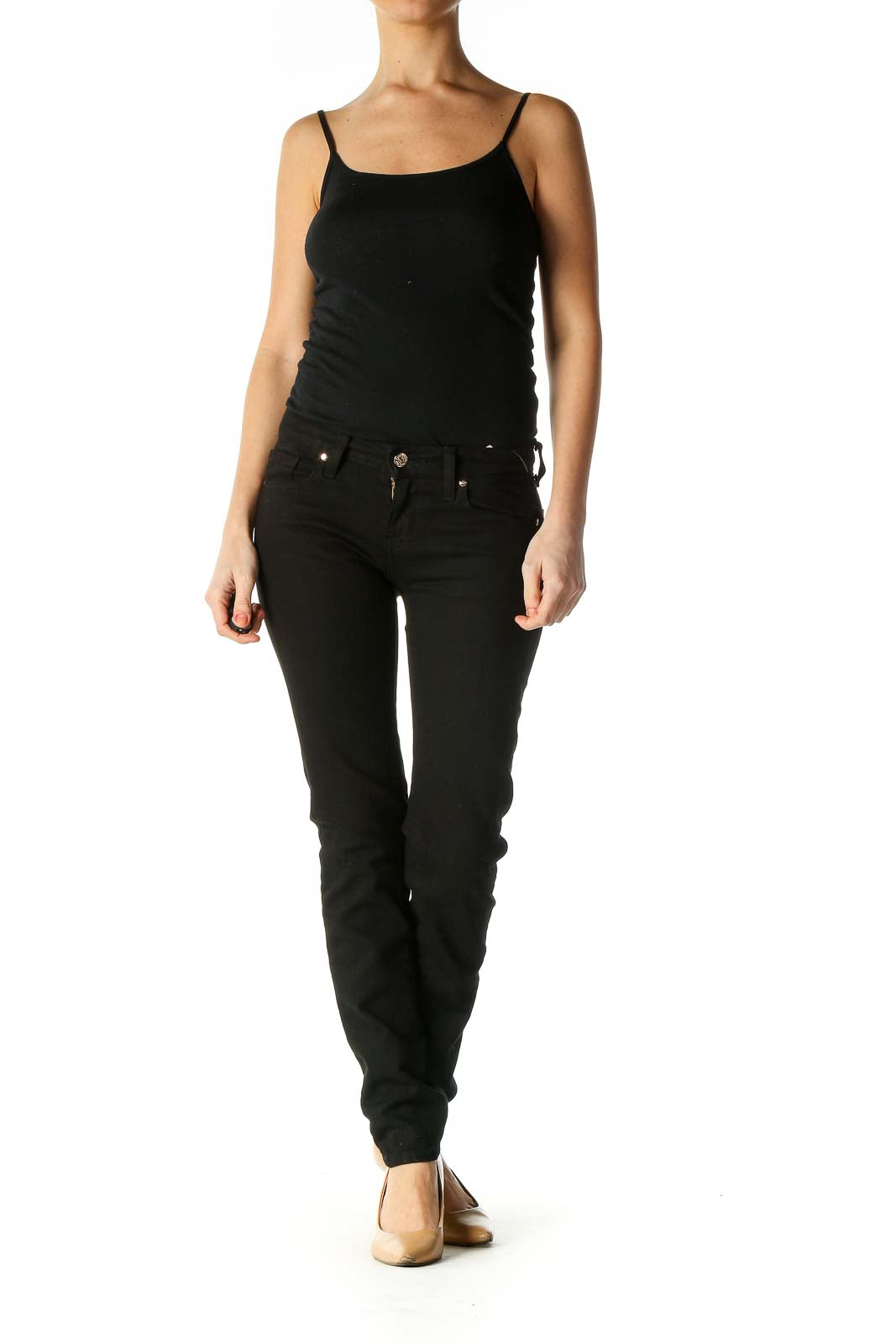 Black Solid Casual Trousers