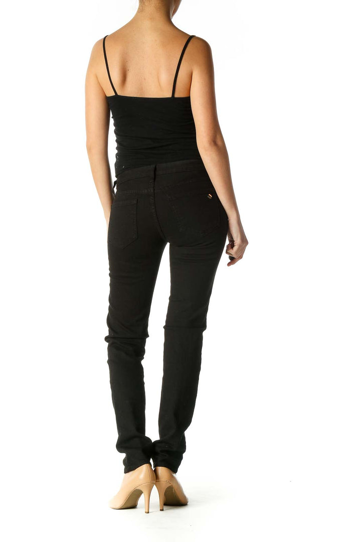 Black Solid Casual Trousers