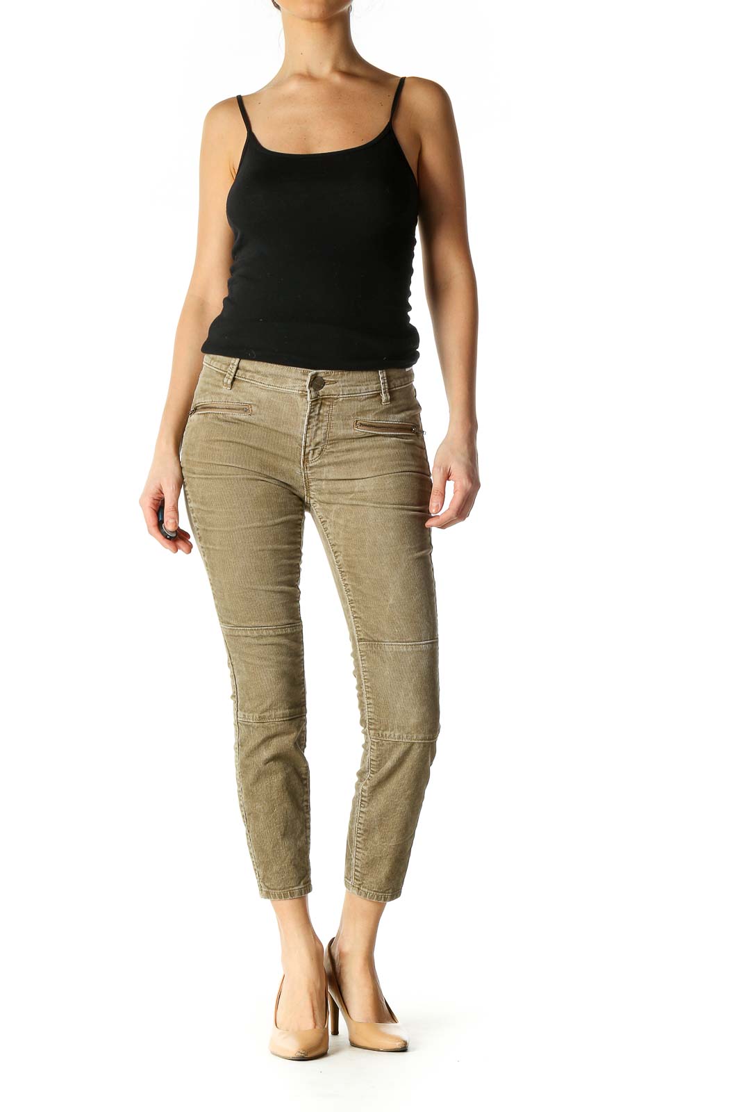 Brown Casual Straight Leg Jeans