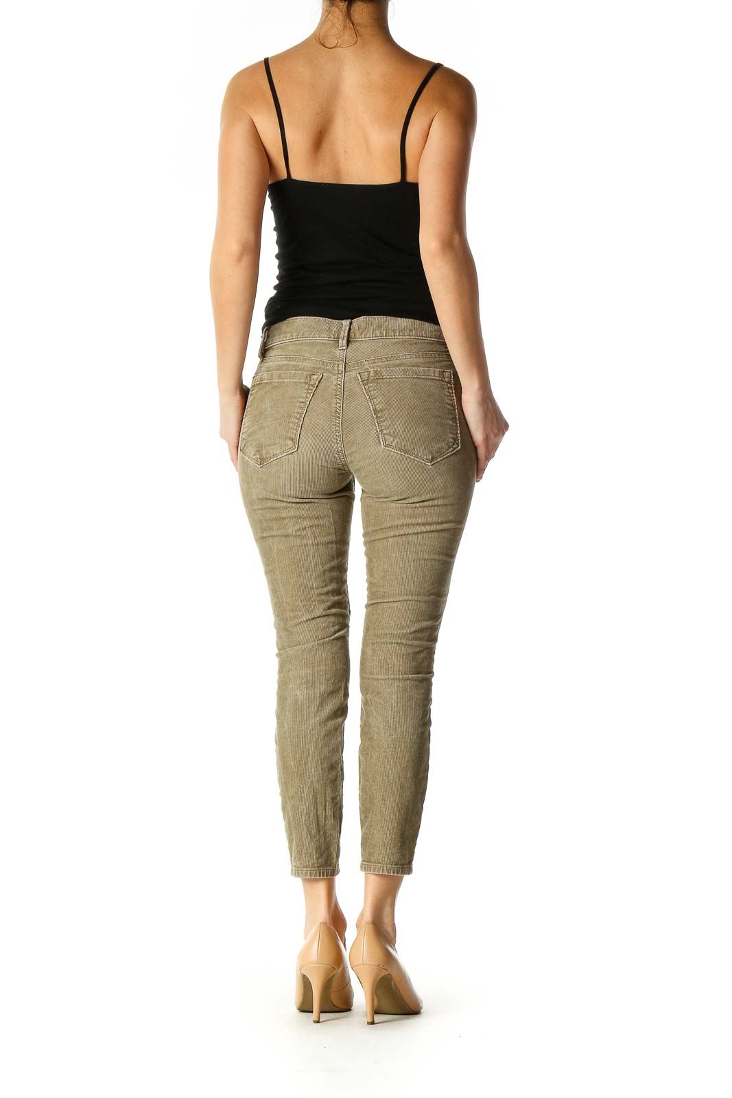 Brown Casual Straight Leg Jeans