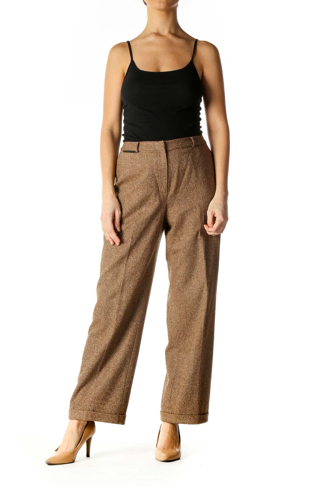 Brown Paisley Casual Palazzo Pants