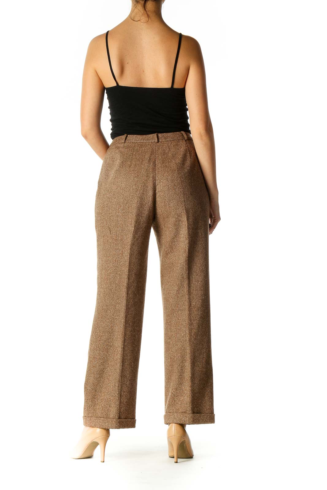 Brown Paisley Casual Palazzo Pants