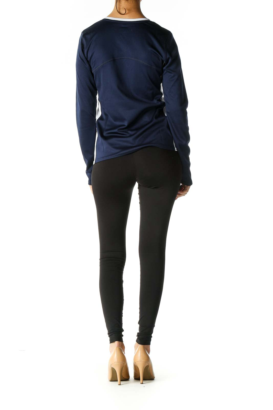 Blue Solid Sport Top