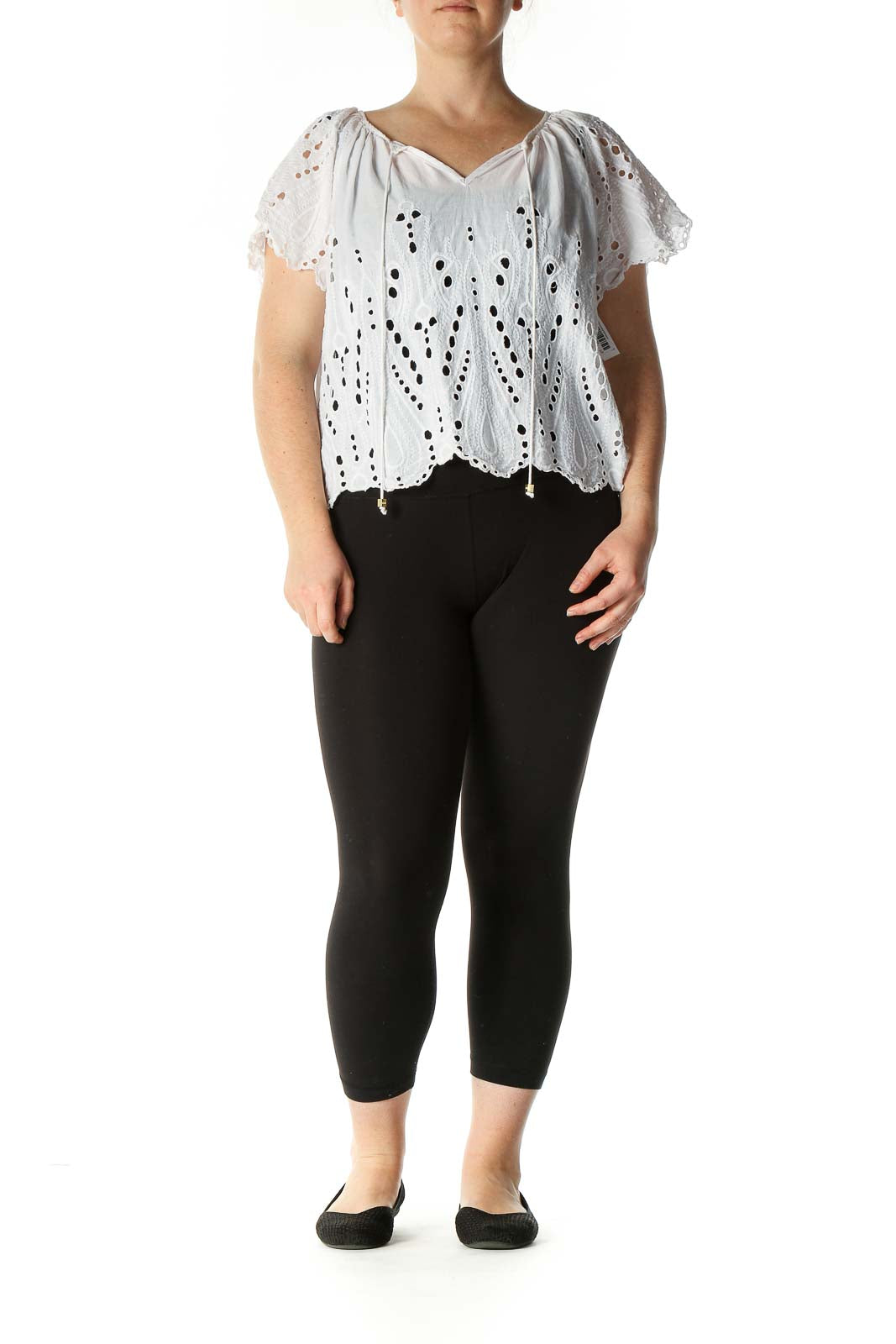 White Polka Dot Retro Blouse