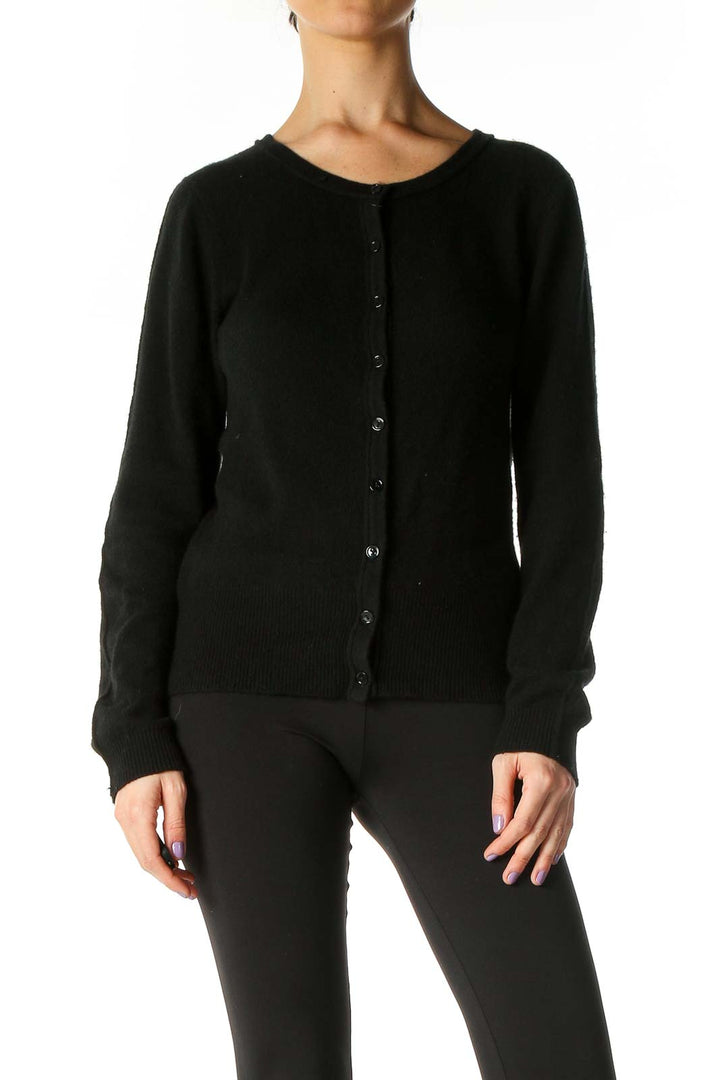 Black Solid Formal Sweater