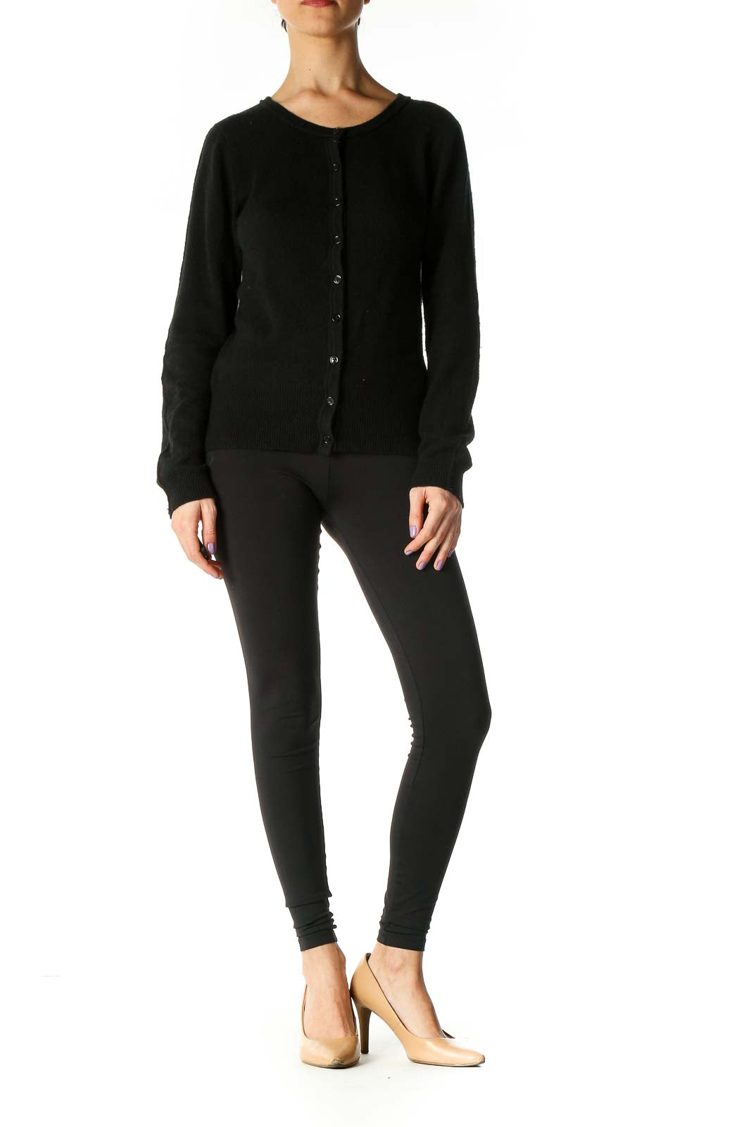 Black Solid Formal Sweater