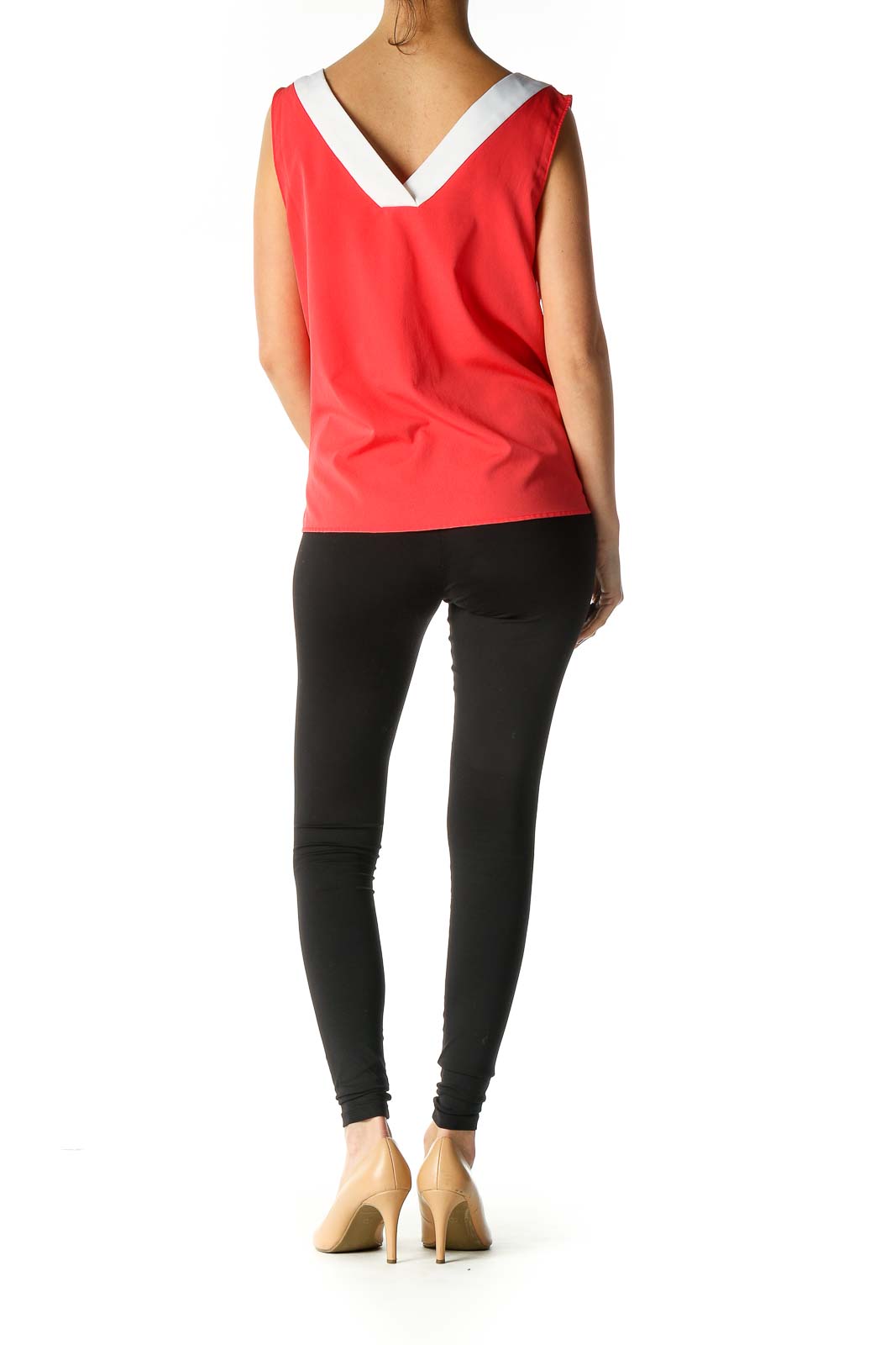 Red Solid Casual Blouse