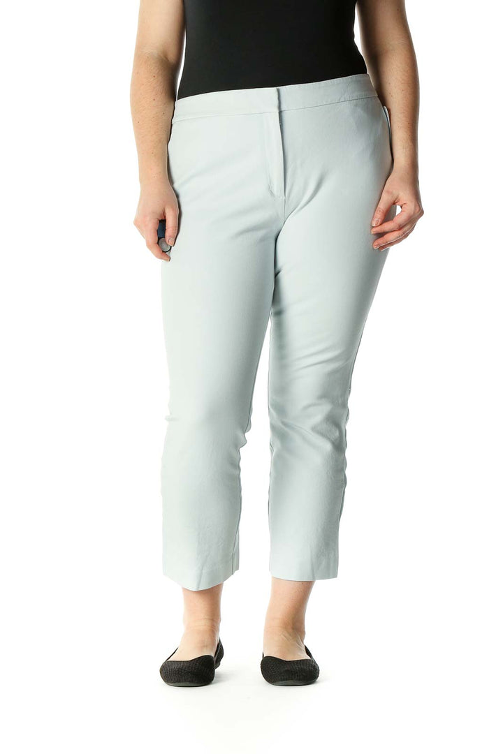 Blue Solid Classic Trousers