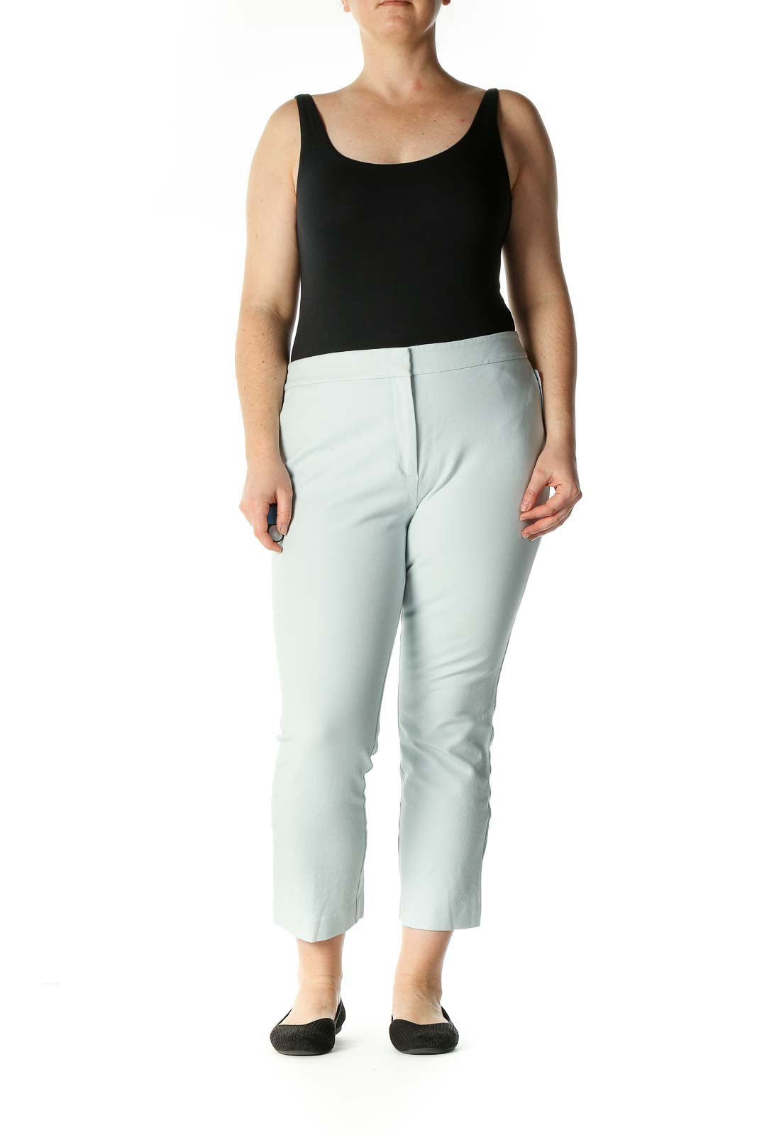 Blue Solid Classic Trousers