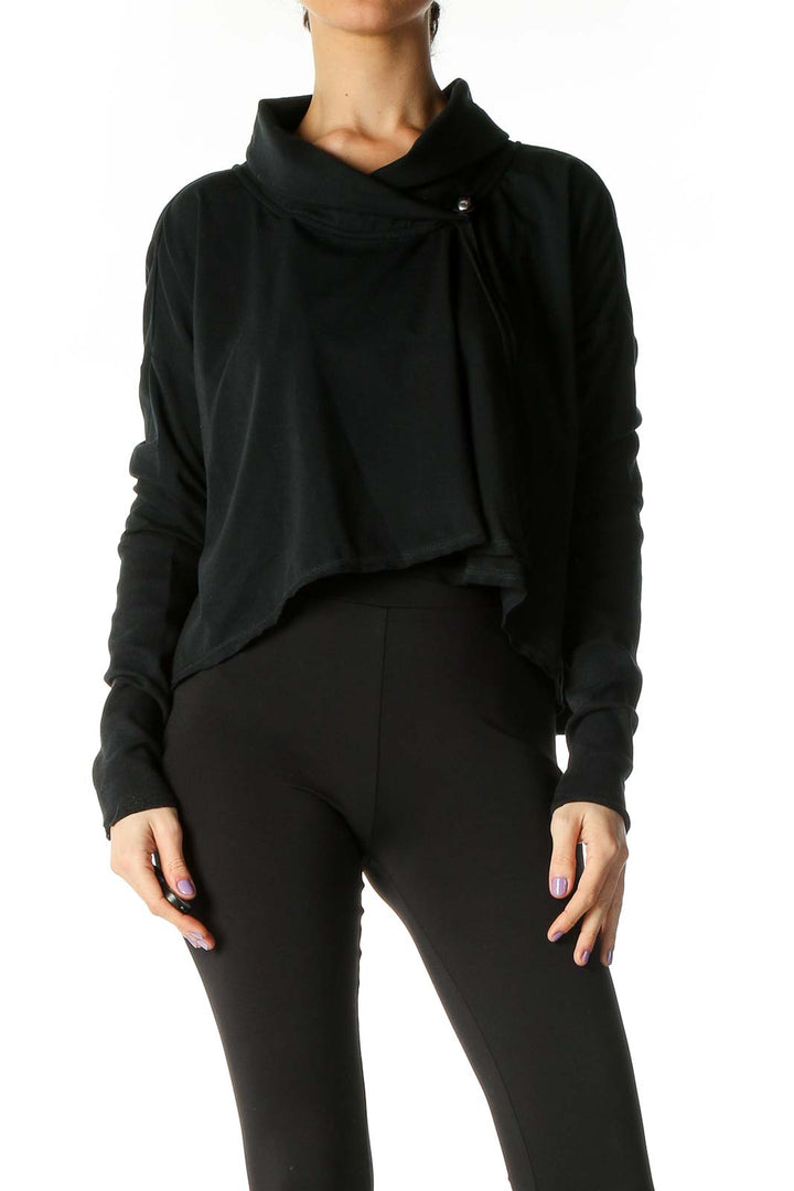 Black Solid Sweatshirt