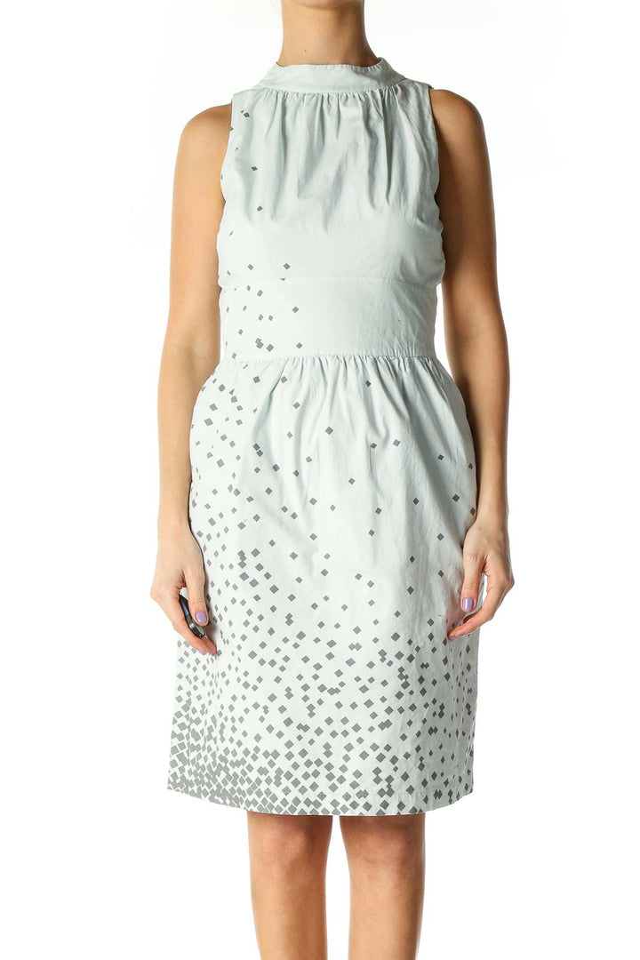 Blue Polka Dot Day A-Line Dress