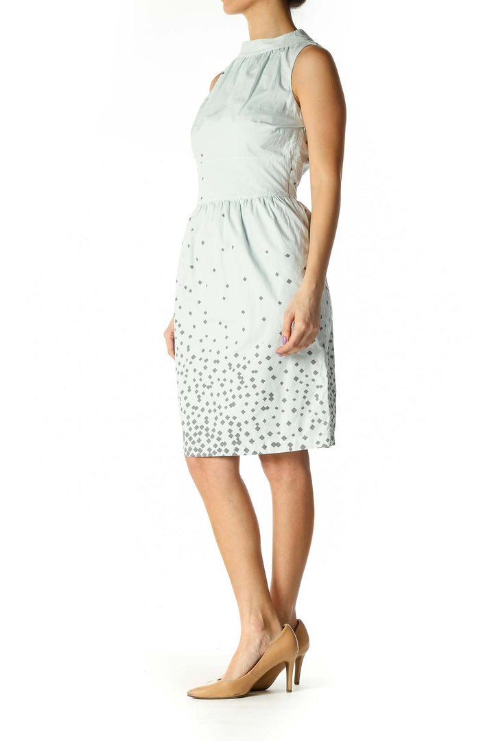 Blue Polka Dot Day A-Line Dress