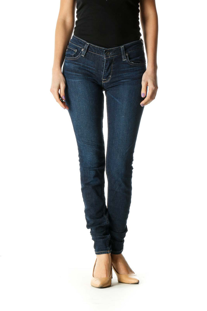 Blue Casual Skinny Jeans