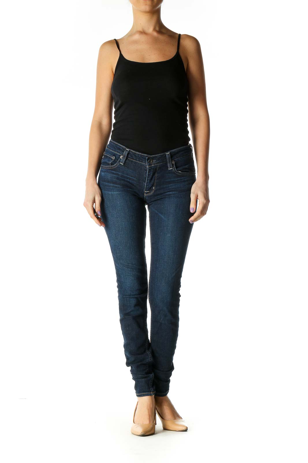 Blue Casual Skinny Jeans