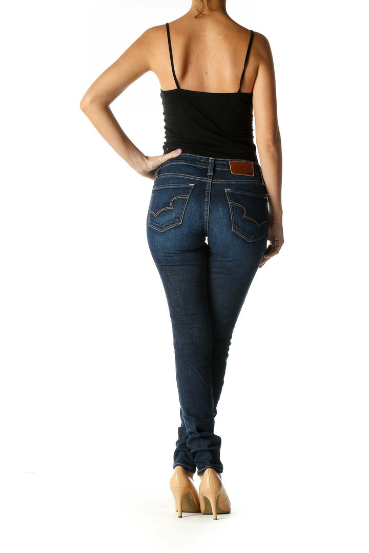 Blue Casual Skinny Jeans