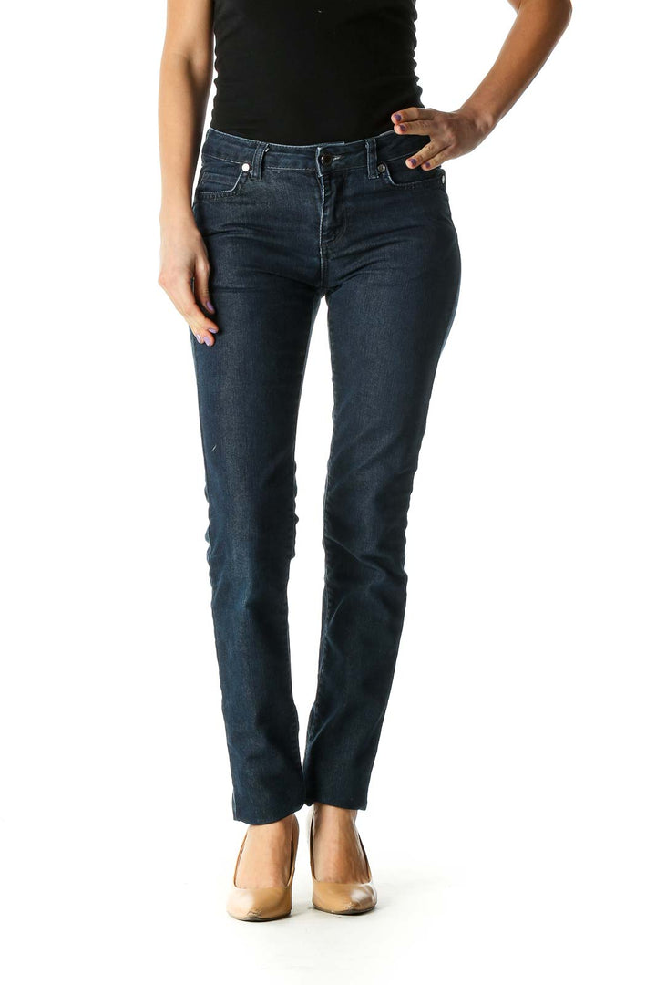 Blue Casual Bootcut Jeans