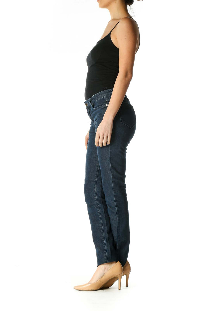 Blue Casual Bootcut Jeans