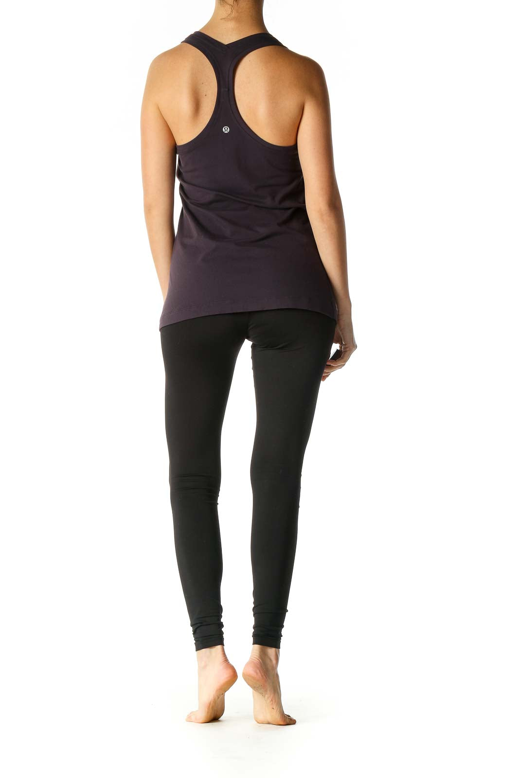 Purple Solid Casual Tank Top