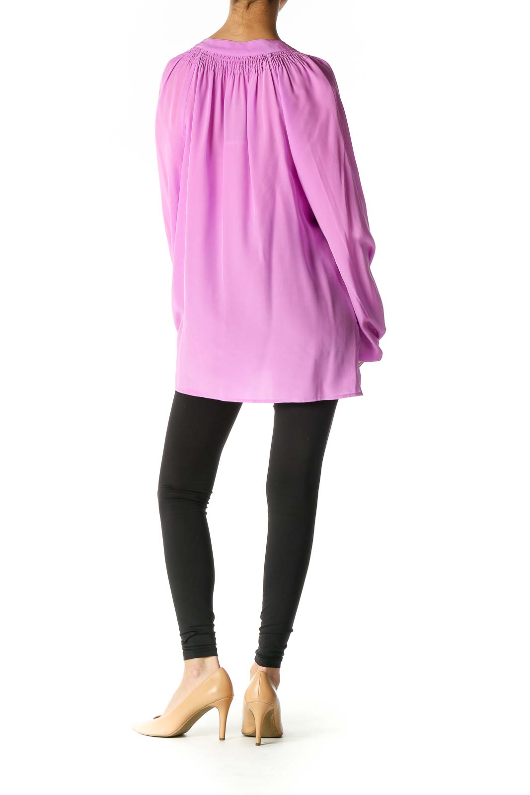 Purple Solid Casual Blouse