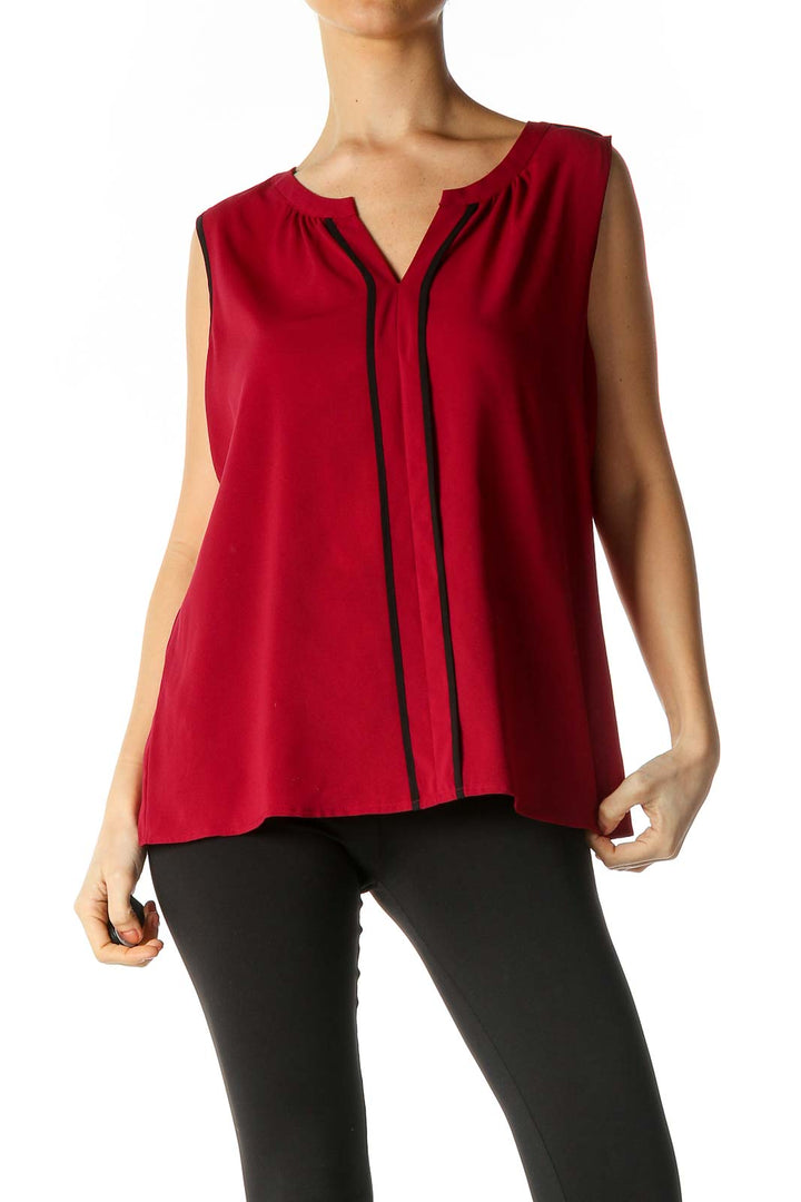 Red Solid Blouse