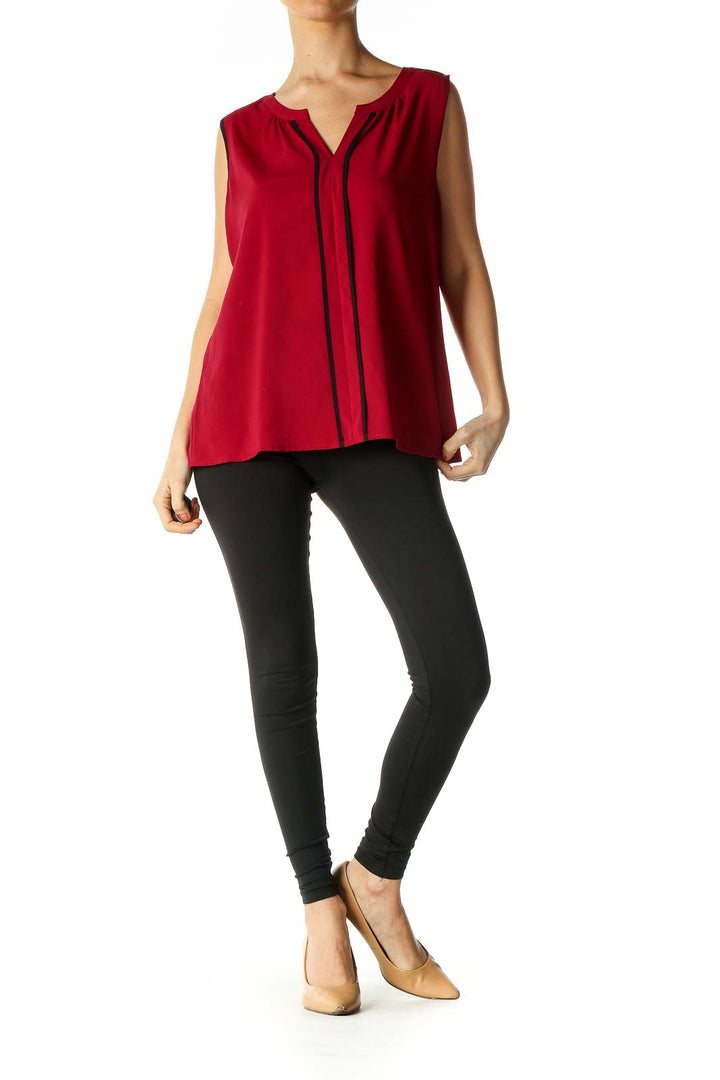 Red Solid Blouse