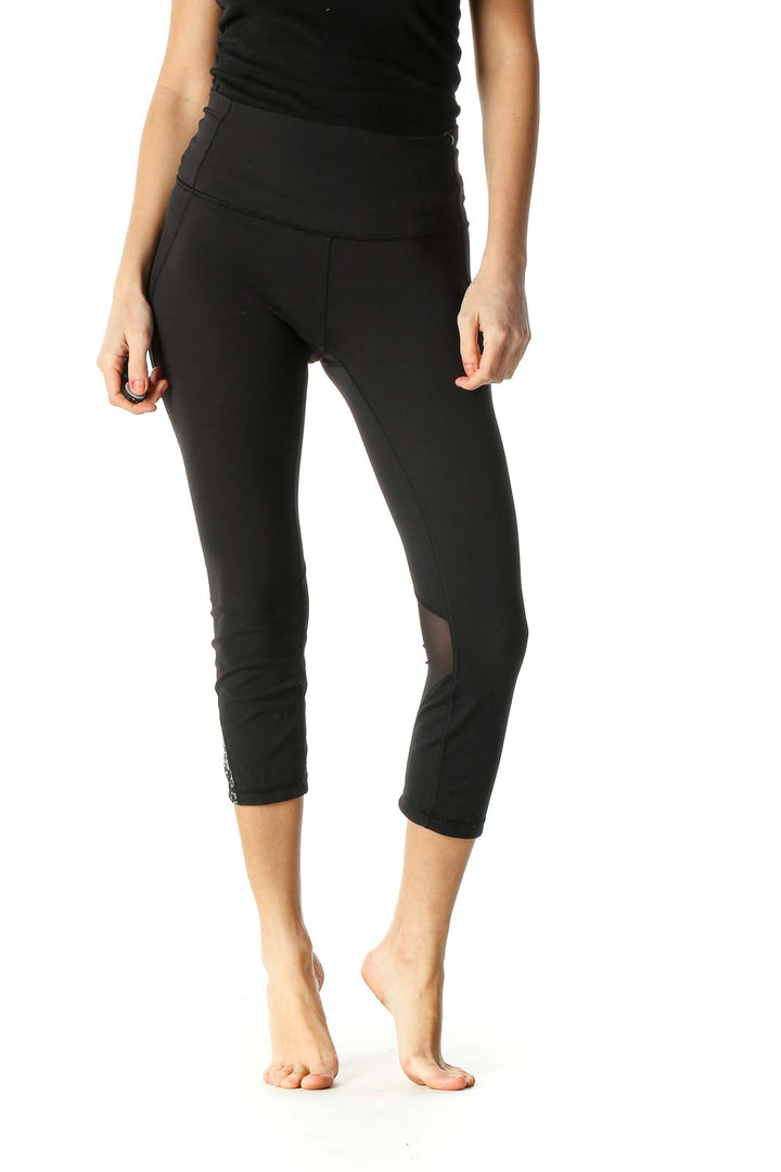 Black Solid Casual Leggings