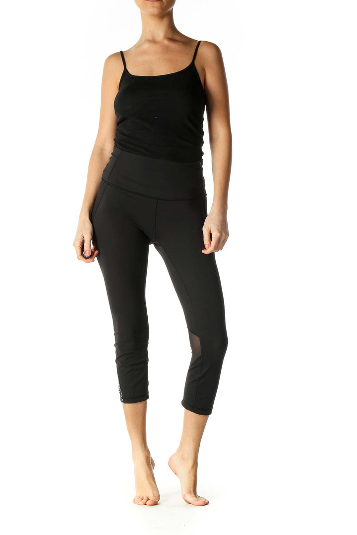 Black Solid Casual Leggings