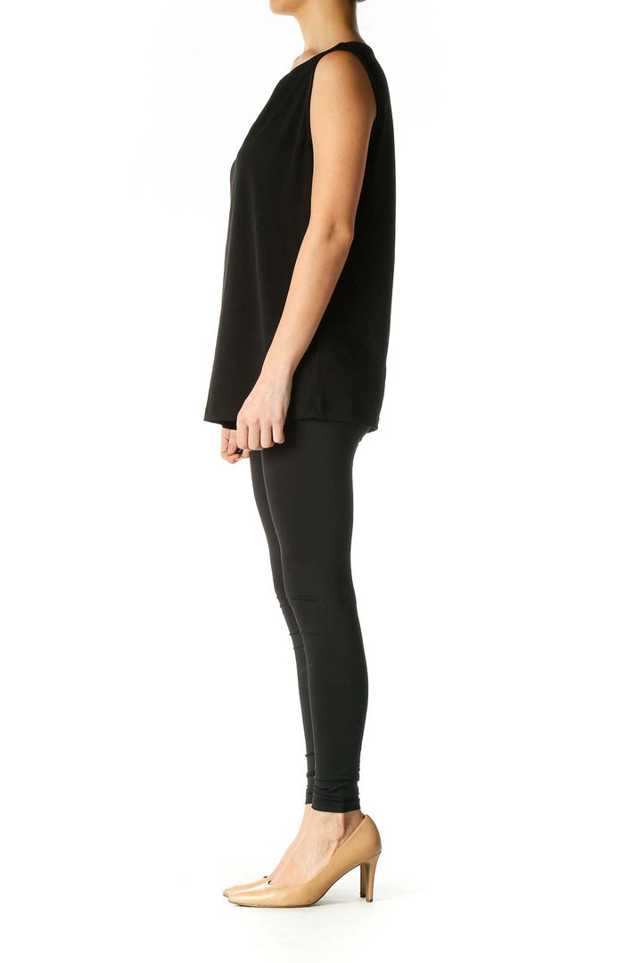 Black Solid Casual Blouse