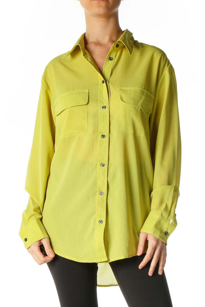 Green Solid Casual Shirt