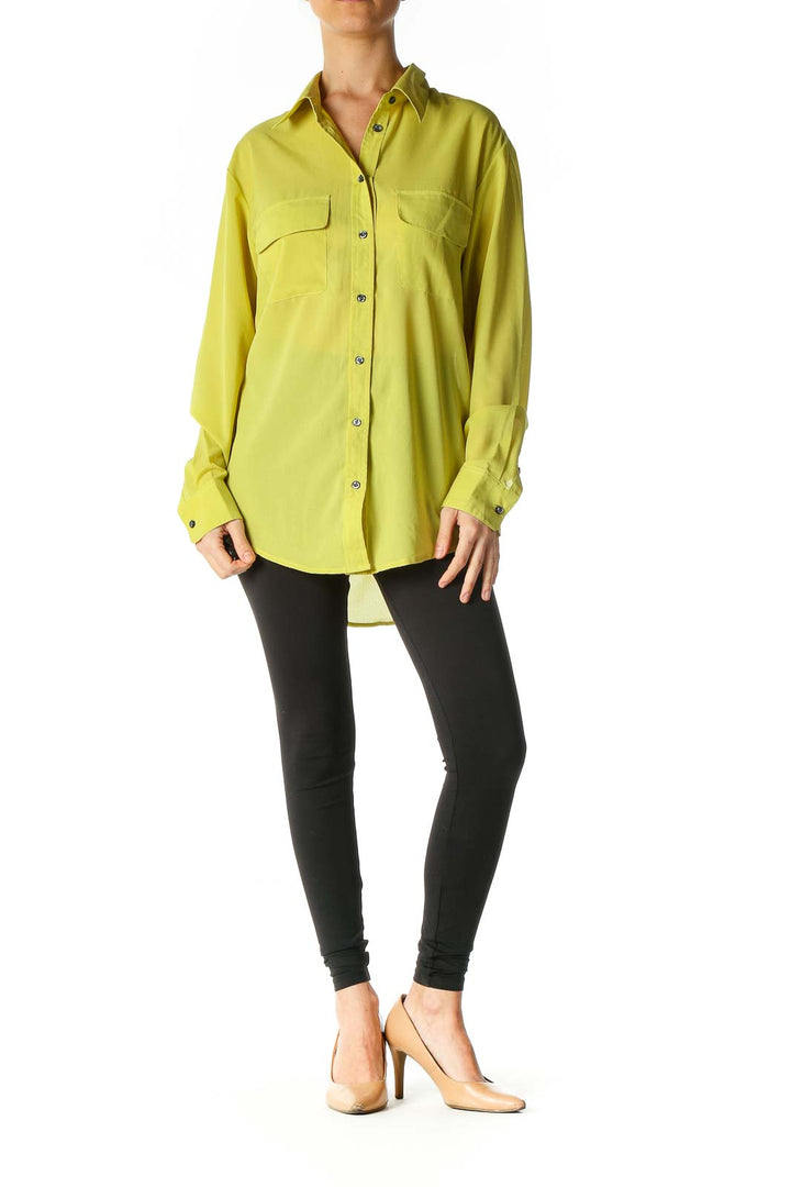 Green Solid Casual Shirt