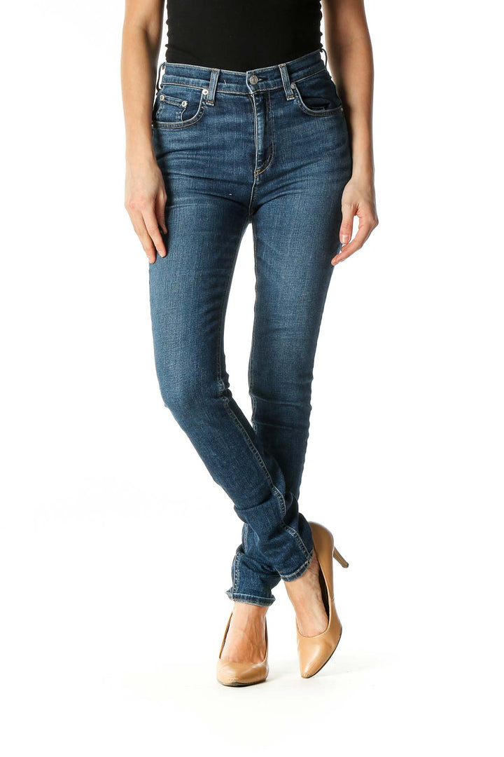 Blue Casual Skinny Jeans