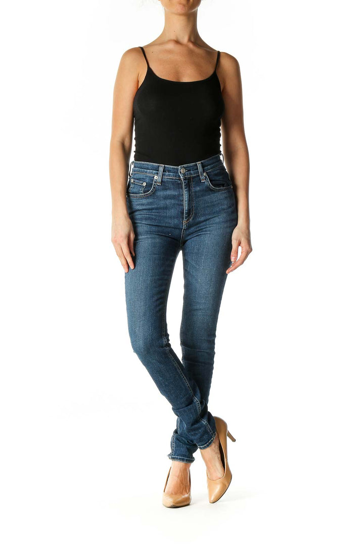 Blue Casual Skinny Jeans