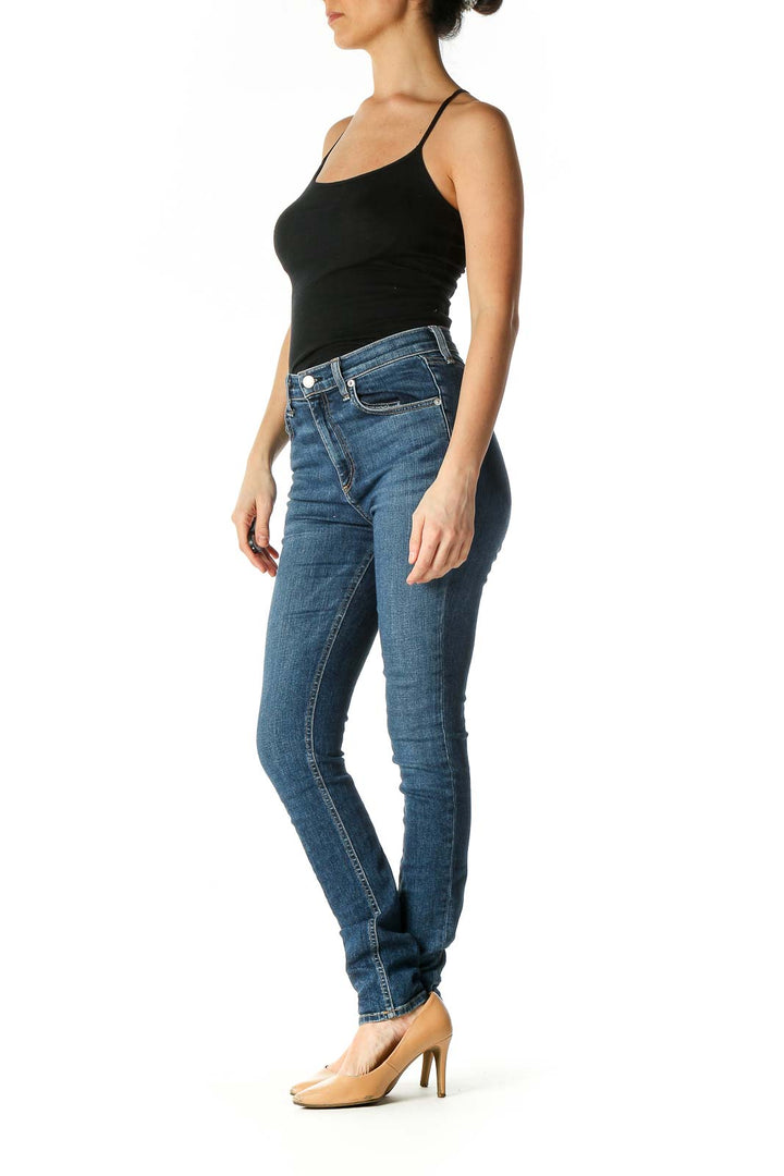 Blue Casual Skinny Jeans