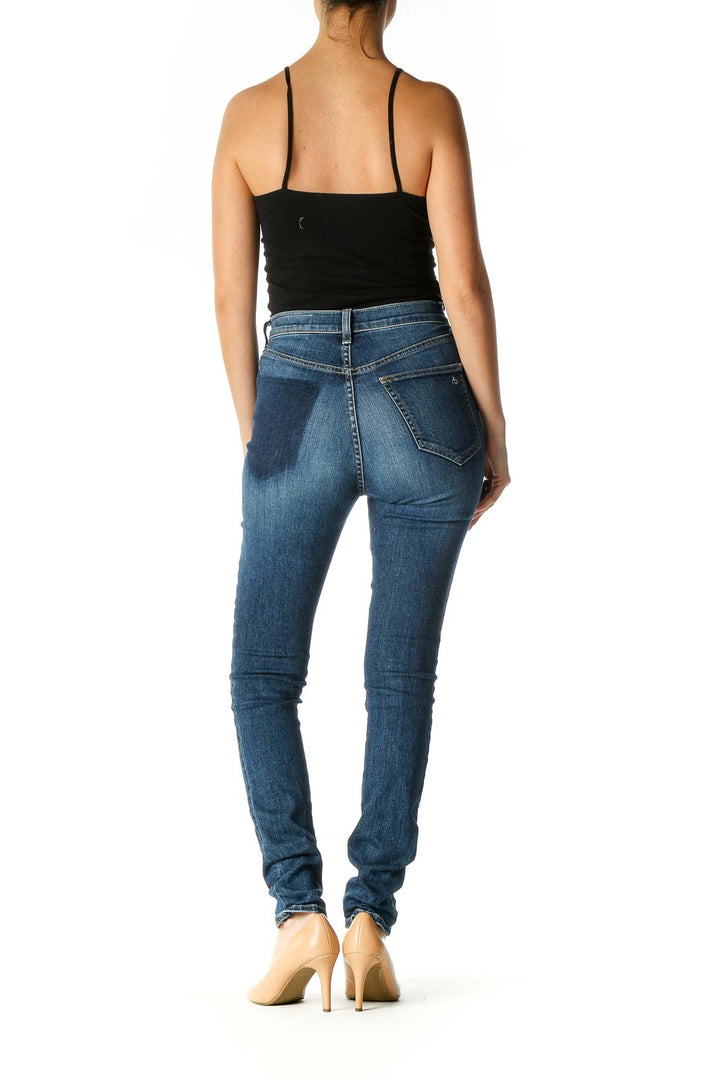 Blue Casual Skinny Jeans