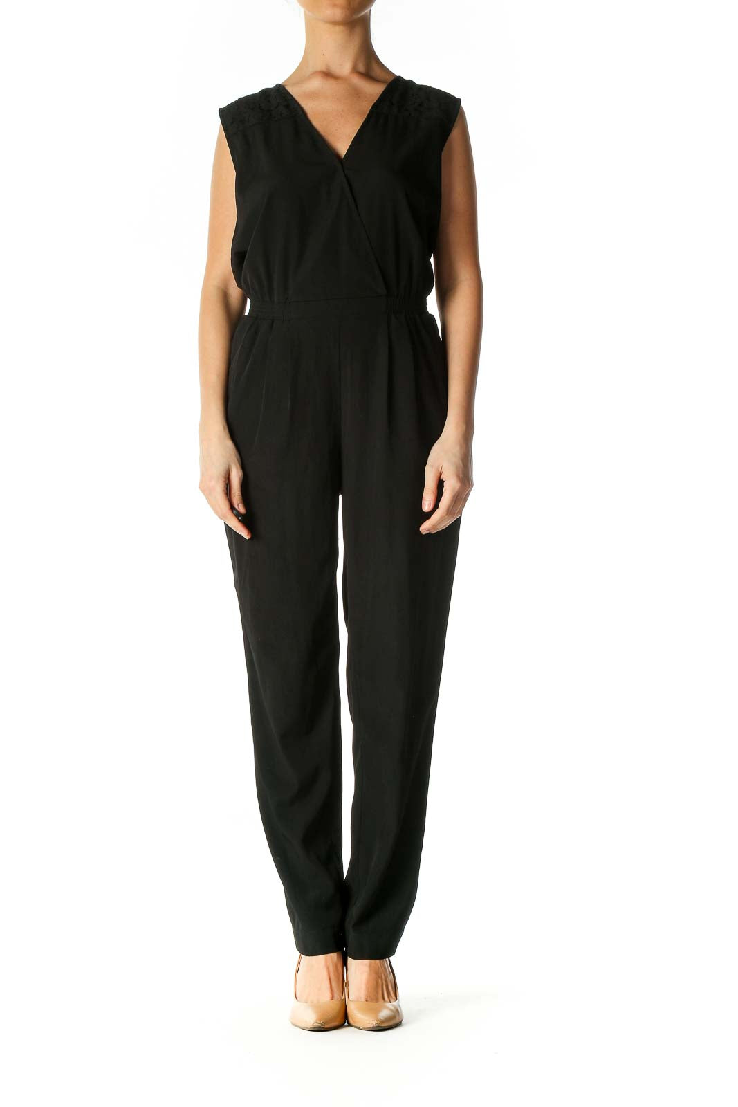 Black Solid Jumpsuit